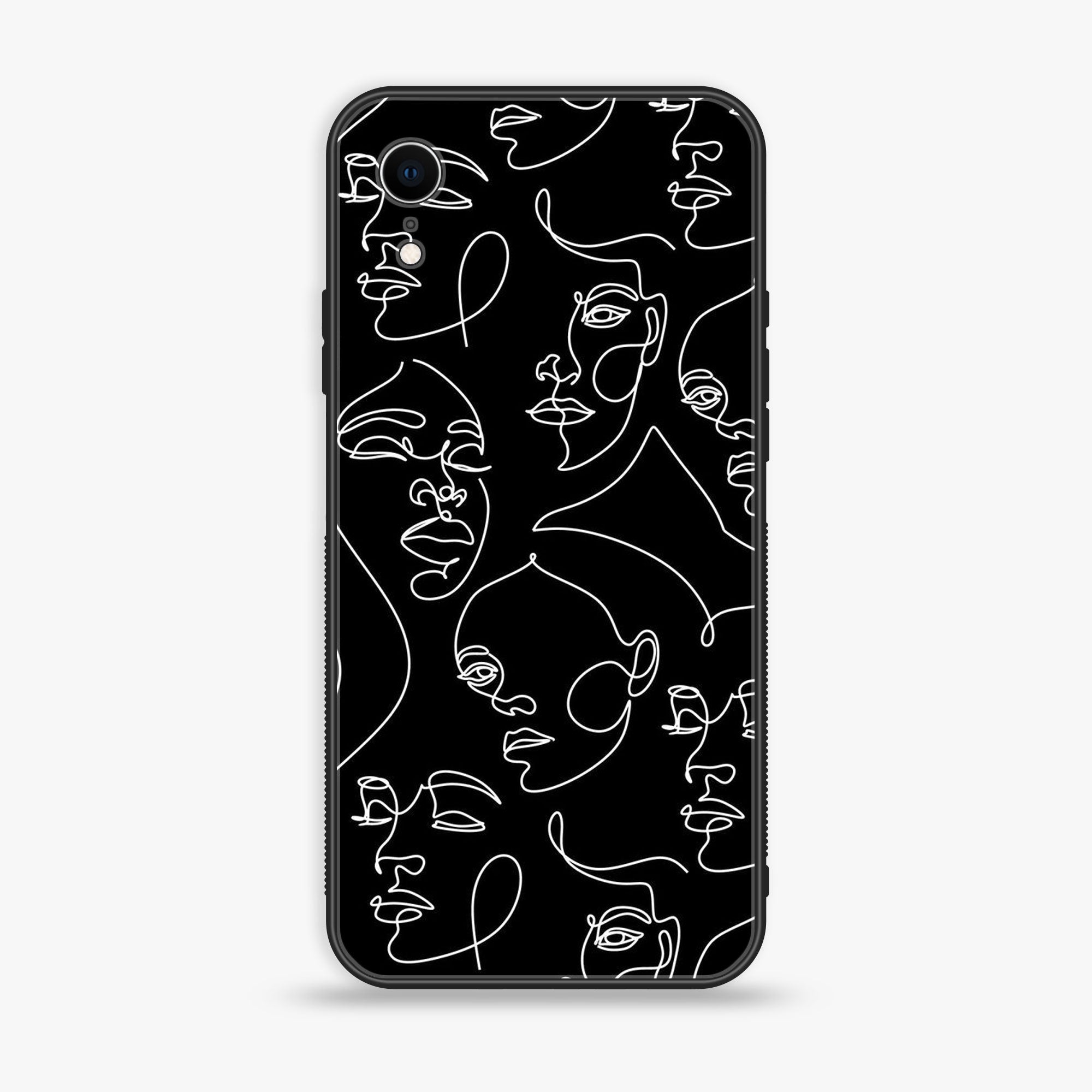 iPhone XR - Girl line  Series - Premium Printed Glass soft Bumper shock Proof Case