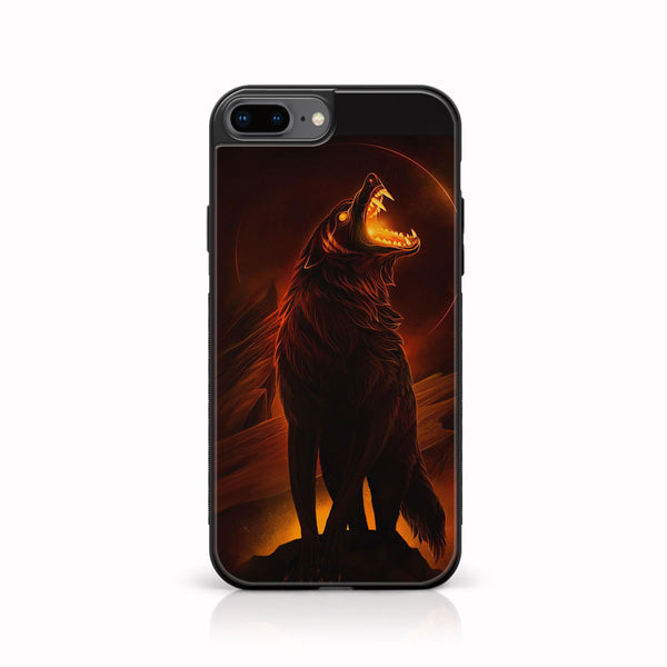 iPhone 7Plus- Wolf Design 6 - Premium Printed Glass soft Bumper shock Proof Case CS-9787