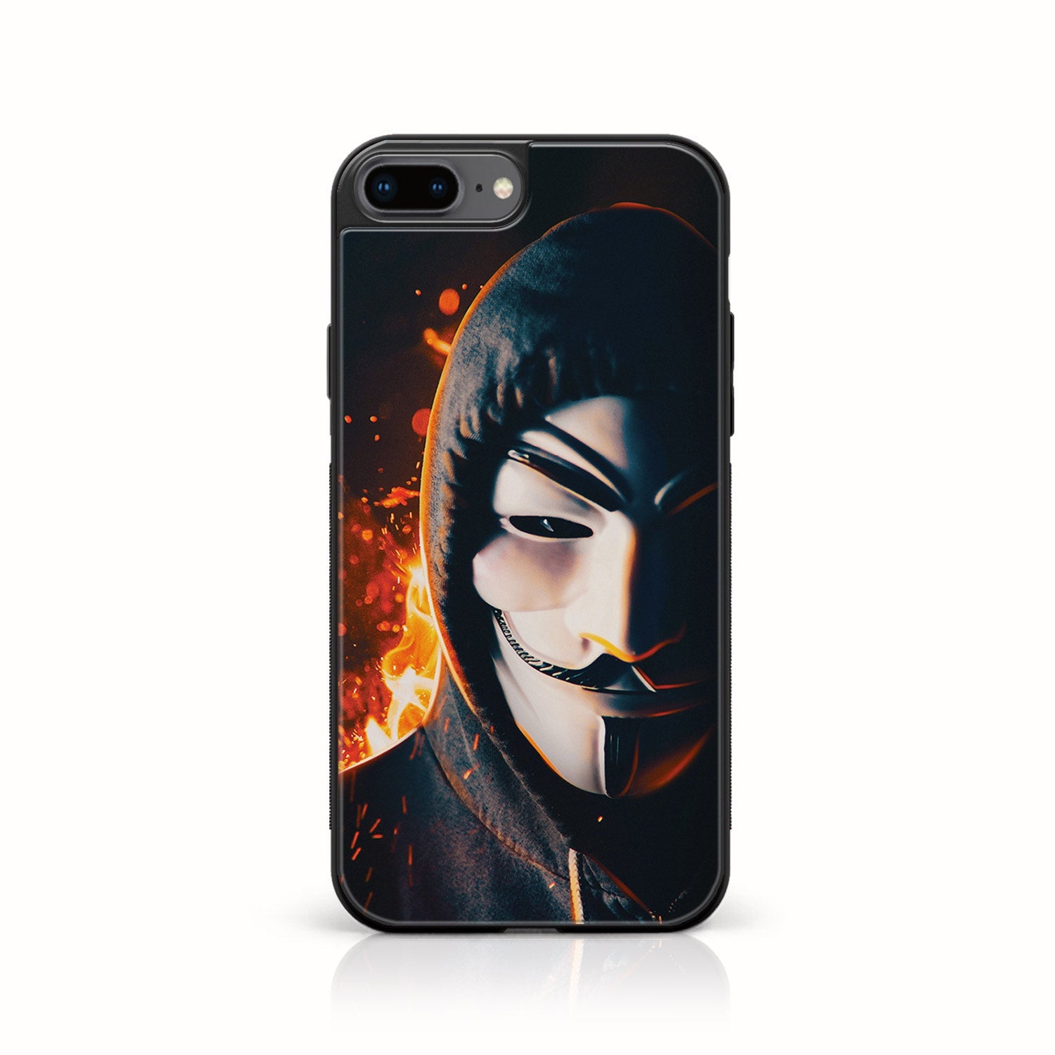 iPhone 8 Plus - Anonymous 2.0   Series - Premium Printed Glass soft Bumper shock Proof Case