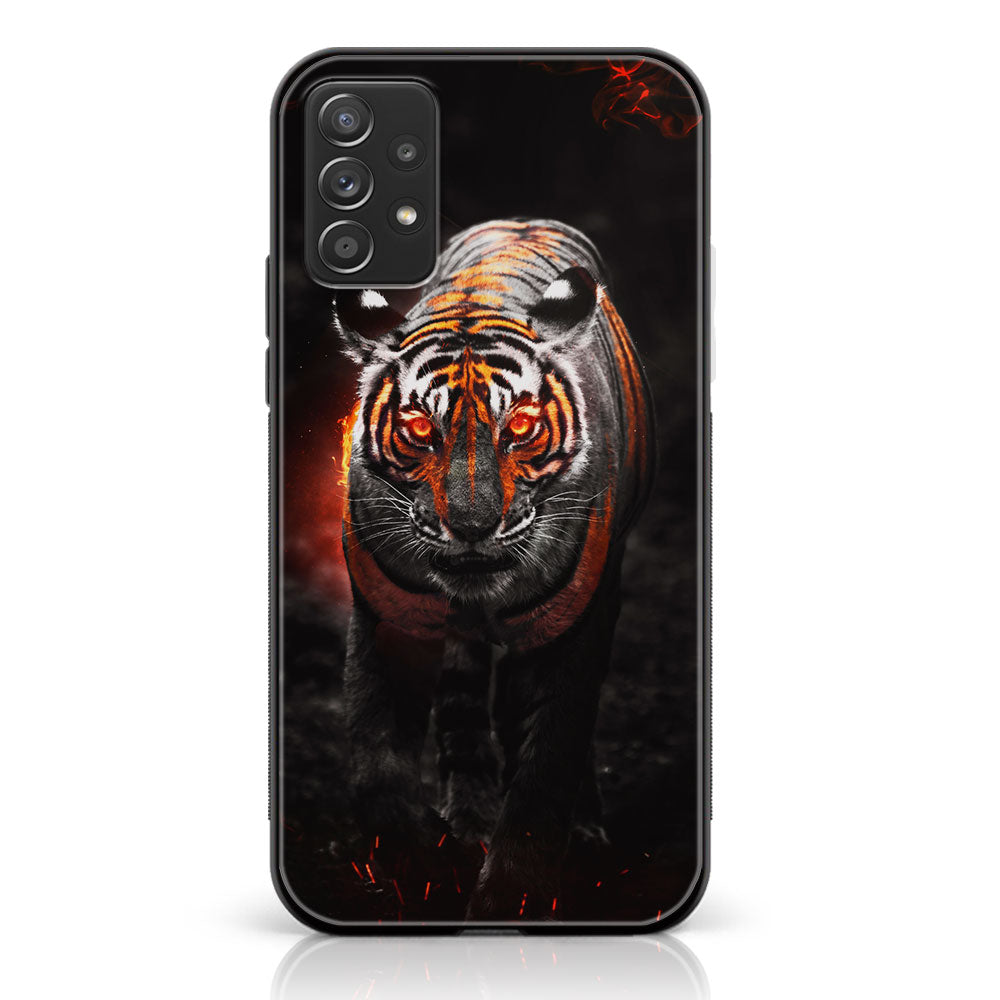 SAMSUNG GALAXY A73 - Tiger Art Series - Premium Printed Glass soft Bumper shock Proof Case