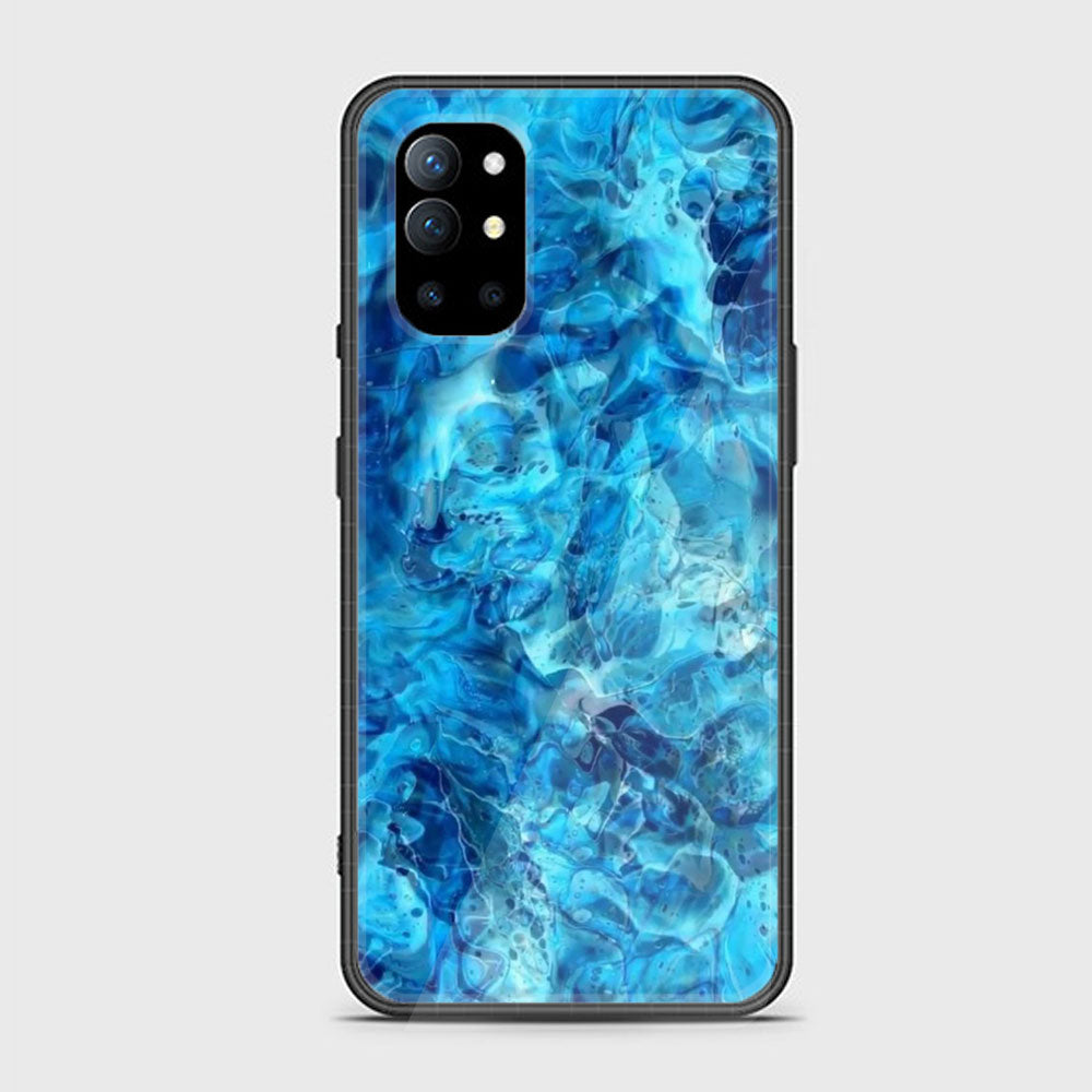 OnePlus 9R - Blue Marble Series - Premium Printed Glass soft Bumper shock Proof Case