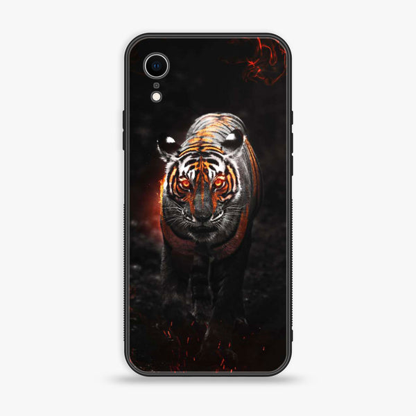 iPhone XR -Tiger Series Design 6  - Premium Printed Glass soft Bumper shock Proof Case CS-19453