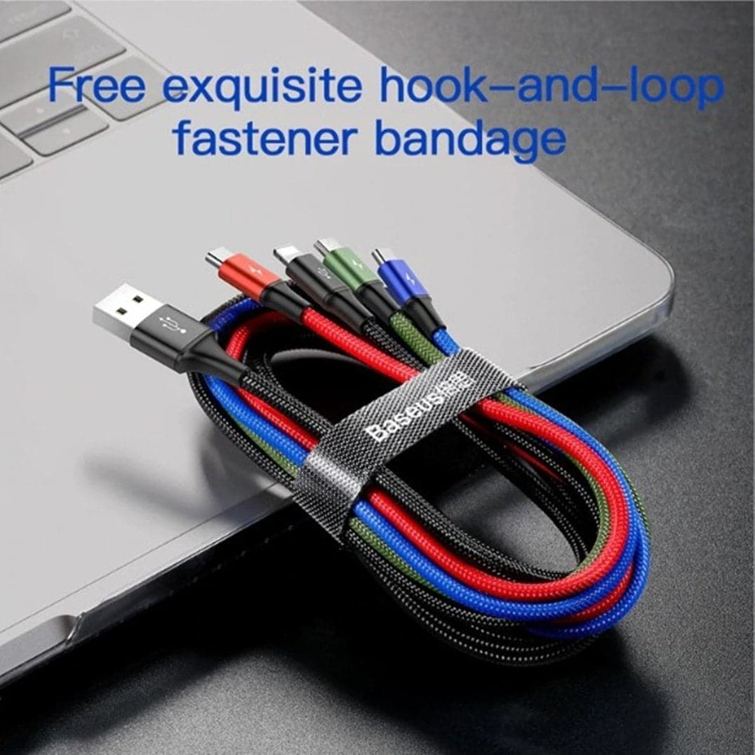 Baseus 4 in 1 Fast Charging Cable 2 Micro 1 Type-C & 1 Lightning - Phonecase.PK