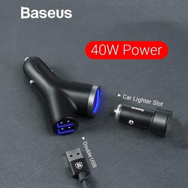 Baseus 40W Y Shape Fast Car Charger 3 in 1 - Phonecase.PK
