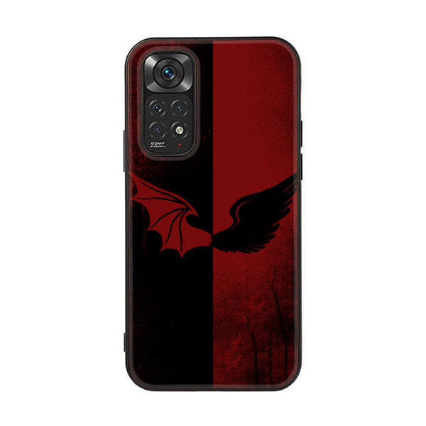 Xiaomi Redmi Note 11s  Angel Wings 2.0 Design 6 Premium Printed Glass soft Bumper shock Proof Case CS-20147