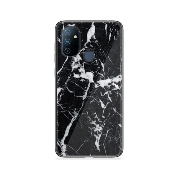 OnePlus Nord N100  - Black Marble Design 6 -  Premium Metal Printed soft Bumper Shock Proof Case CS-31293