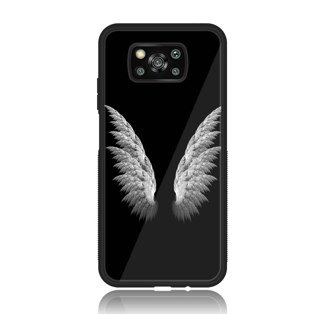 Xiaomi Poco X3 NFC - Angel Wing Series - Premium Printed Glass soft Bumper shock Proof Case