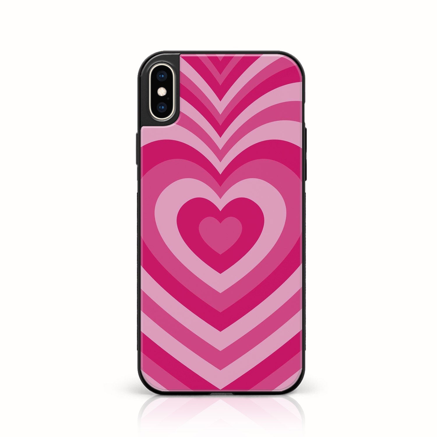 iPhone XS Max - Heart Beat Series - Premium Printed Glass soft Bumper shock Proof Case