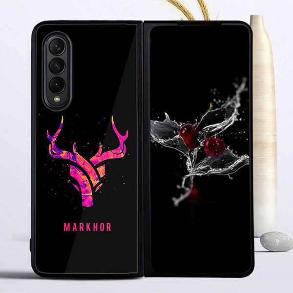 Galaxy Z Fold 3-Markhor Design 6- Premium Metal Printed soft Bumper shock Proof Case CS-32678