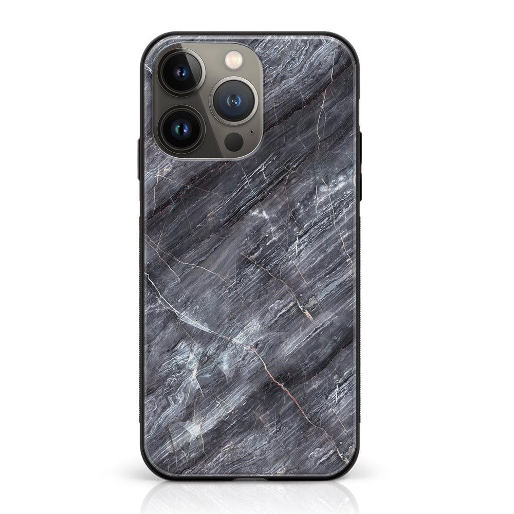 iPhone 12 Pro Max  - Black Marble V 2.0 Series - Premium Printed Glass soft Bumper shock Proof Case