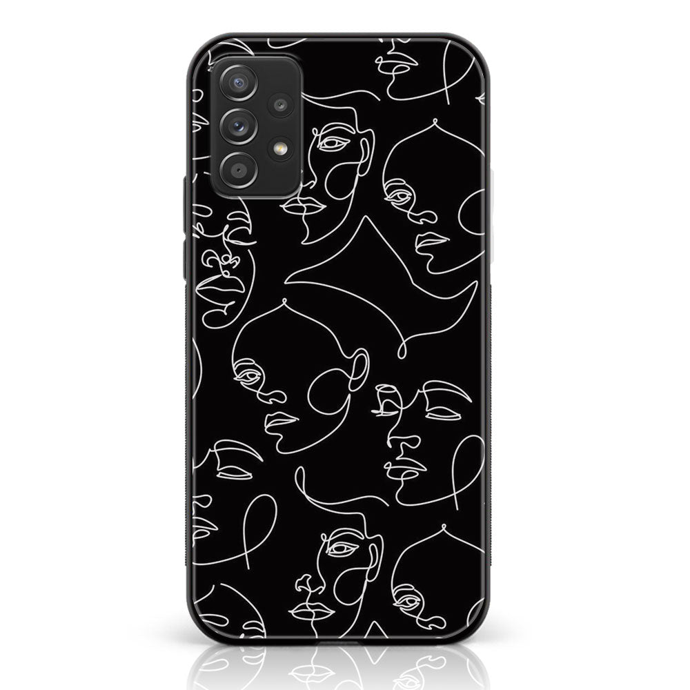 Samsung Galaxy A53 - Girls Line Art Series - Premium Printed Glass soft Bumper shock Proof Case