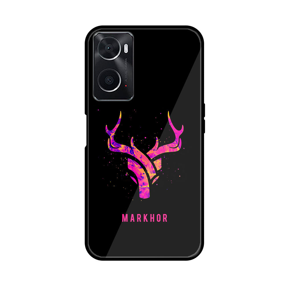 Oppo A76 Markhor Series  Premium Printed Glass soft Bumper shock Proof Case