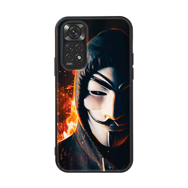 Xiaomi Redmi Note 11 Pro   Anonymous 2.0 Series Design 6  Premium Printed Glass soft Bumper shock Proof Case  CS-19009