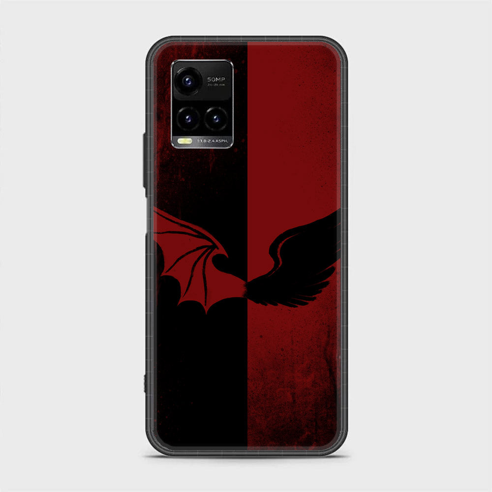 Vivo Y21 - Angel Wings 2.0 Series - Premium Printed Glass soft Bumper shock Proof Case