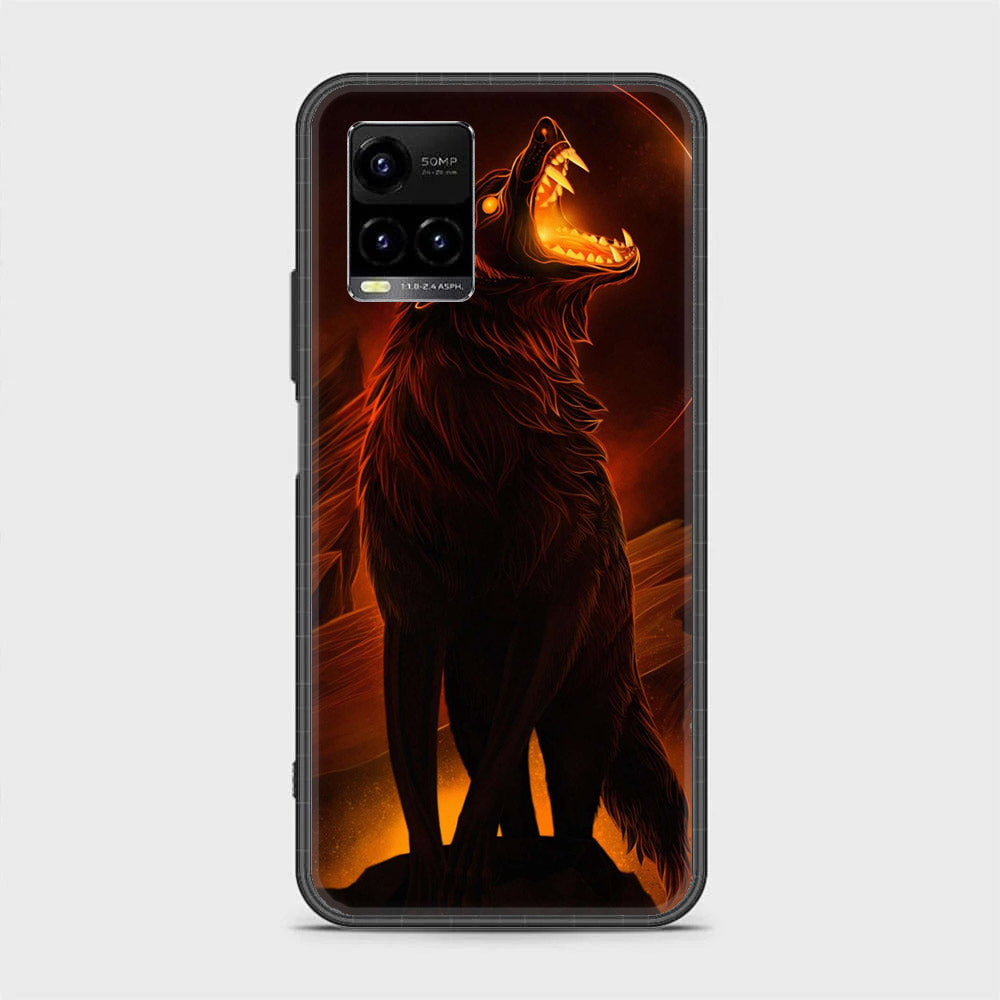 Vivo Y21  - Wolf Series - Premium Printed Glass soft Bumper shock Proof Case