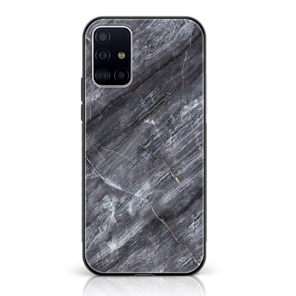 Samsung Galaxy A51  - Black Marble V 2.0 Design 6  - Premium Printed Glass soft Bumper shock Proof Case CS-26135