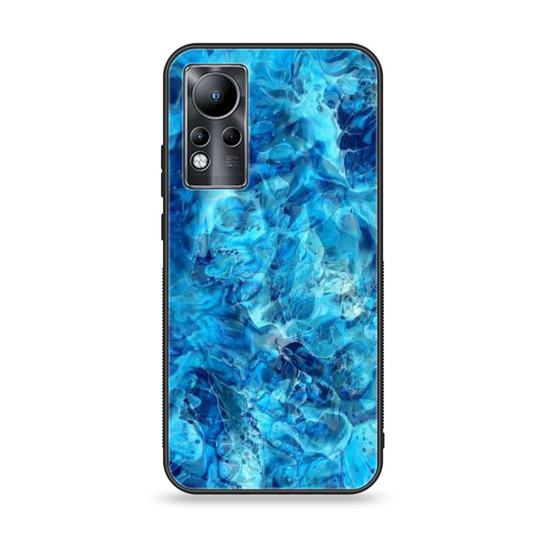 Infinix Note 11 - Blue Marble Design 6 Premium Printed Glass soft Bumper shock Proof Case CS-18704 CS-19923