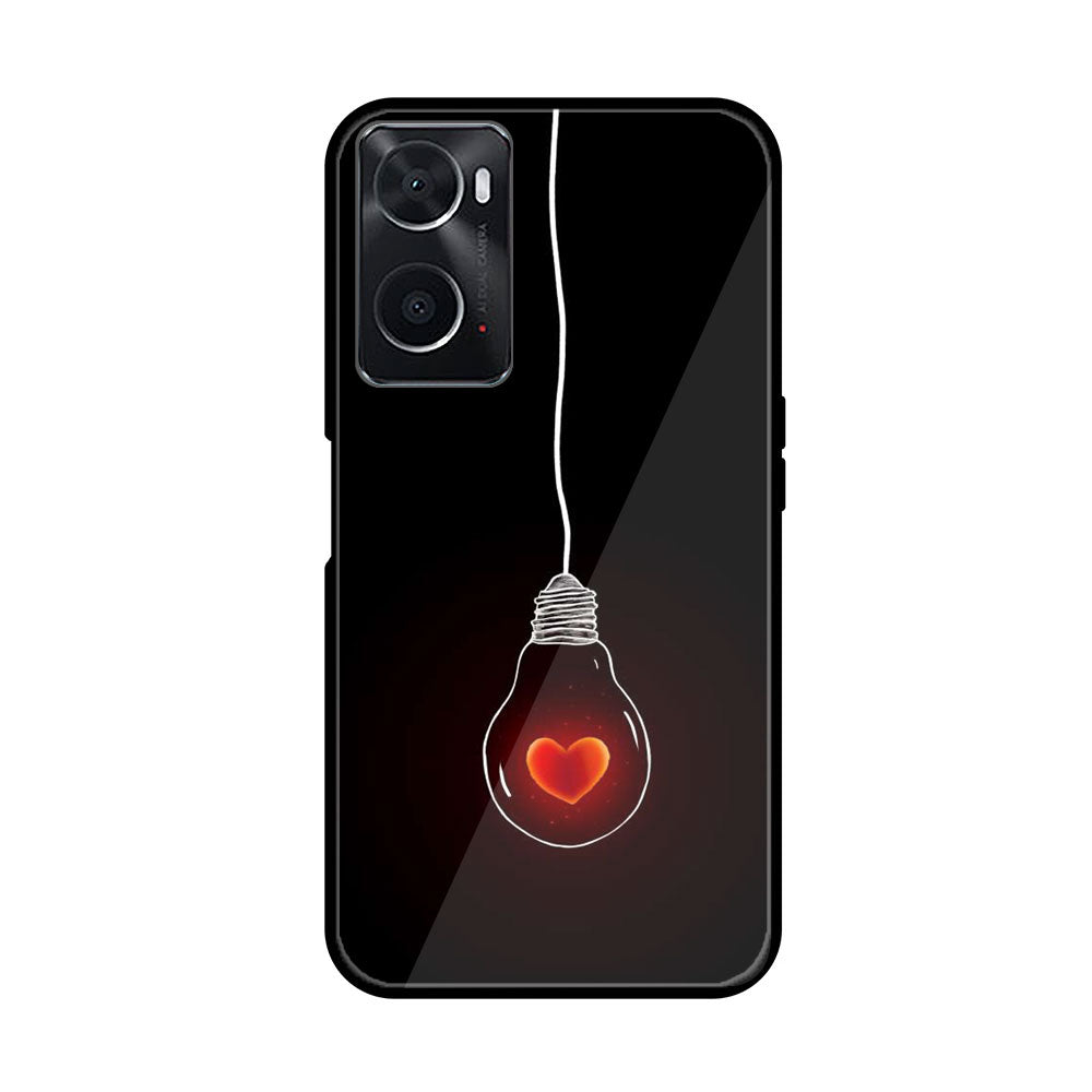 oppo A96  Heart Series  Premium Printed Glass soft Bumper shock Proof Case