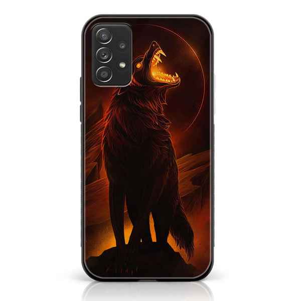 Samsung Galaxy A73- Wolf Design 6 - Premium Printed Glass soft Bumper shock Proof Case CS-50620