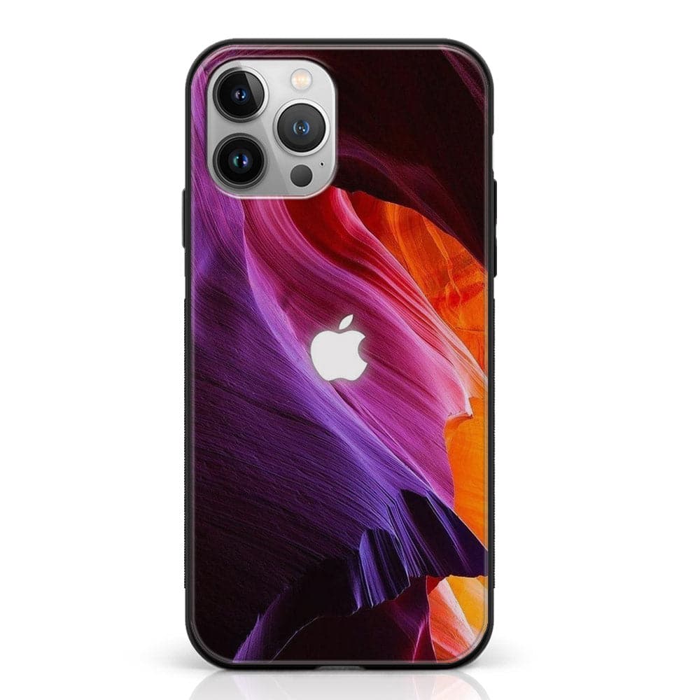 iPhone 12 Pro - Apple logo Series - Premium Printed Glass soft Bumper shock Proof Case