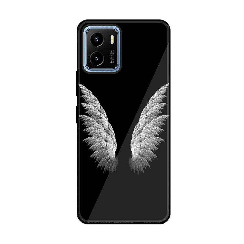 Vivo Y15a Angel Wings Series Premium Printed Glass soft Bumper shock Proof Case