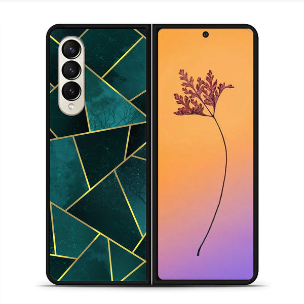 Samsung Galaxy Z Fold 4 Geometric Marble Design 1 - Premium Printed Glass soft Bumper shock Proof Case CS-9507