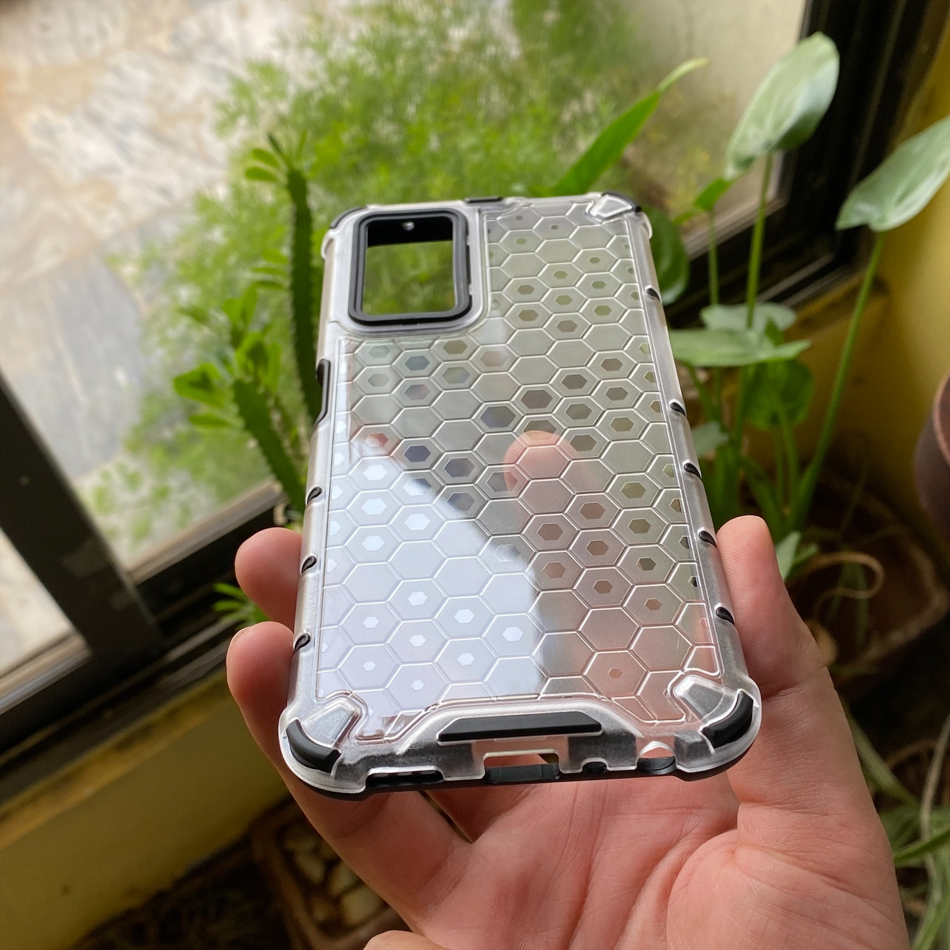 Oppo A76/ Oppo A96 / Oppo A36 Airbag Shockproof Hybrid Armor Honeycomb Transparent Cover