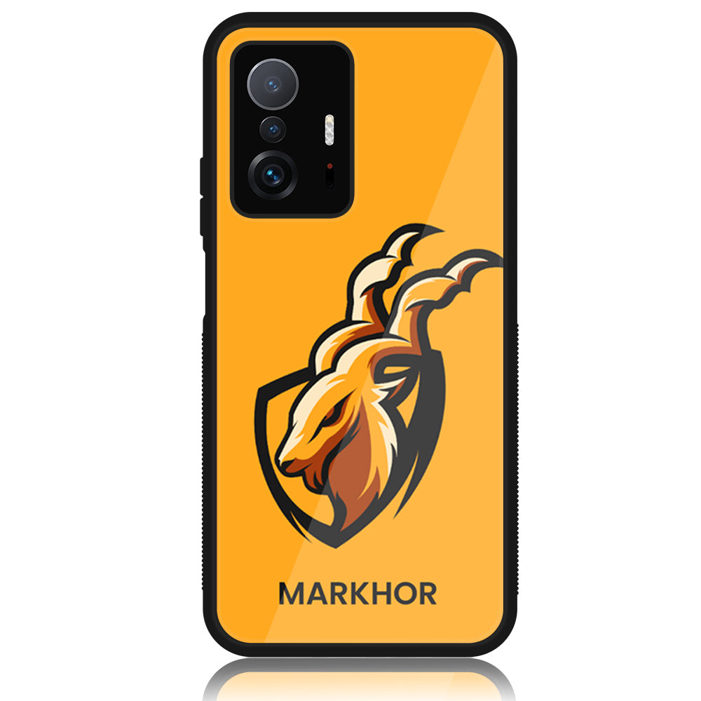 Xiaomi 11T - Markhor Series - Premium Printed Glass soft Bumper shock Proof Case