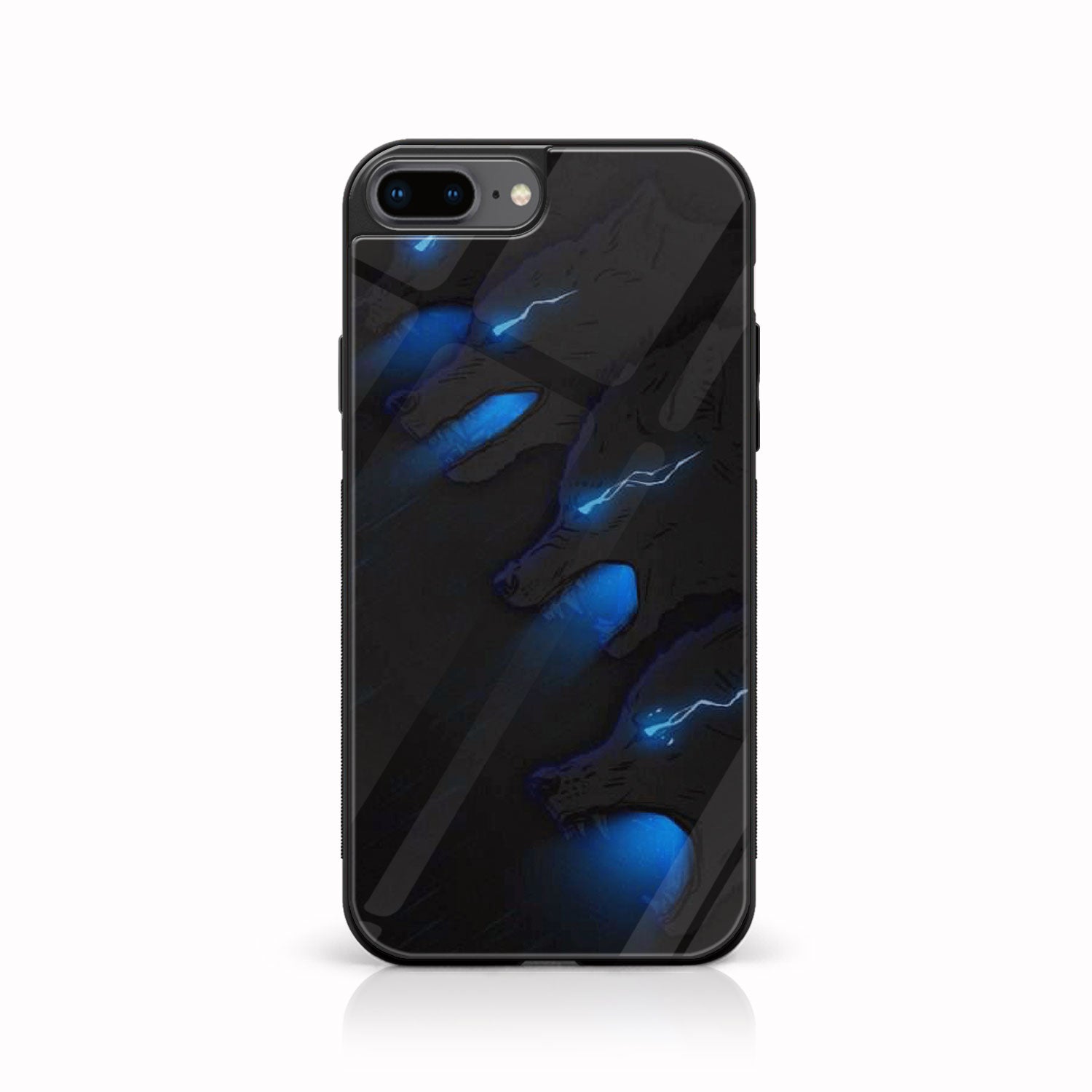 iPhone 7Plus - Black Art Series - Premium Printed Glass soft Bumper shock Proof Case