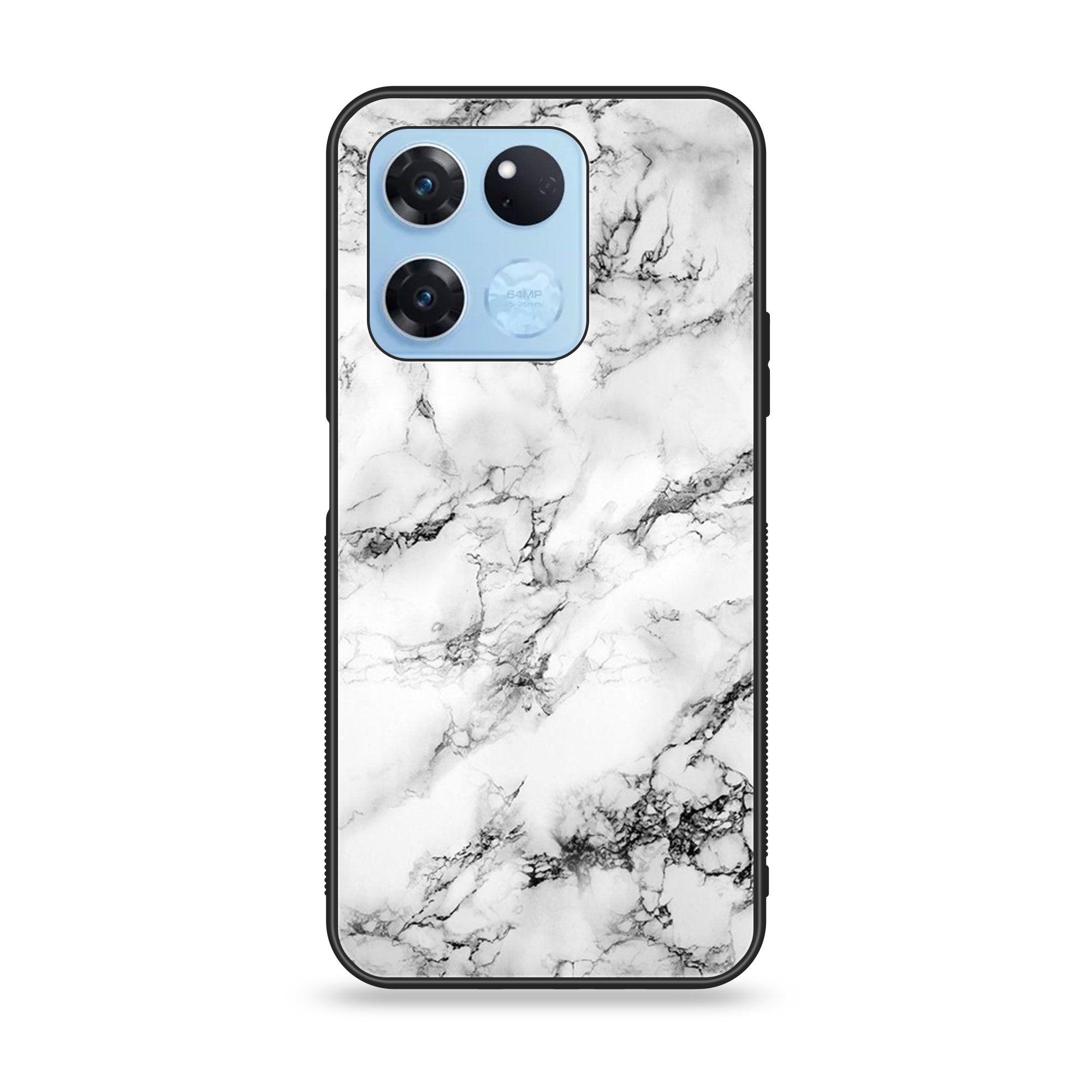 OnePlus Ace Racing - White Marble Series - Premium Printed Glass soft Bumper shock Proof Case