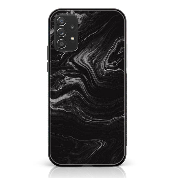 Samsung Galaxy A72 4G  - Black Marble V 2.0 Design 7 - Premium Printed Glass soft Bumper shock Proof Case CS-17031