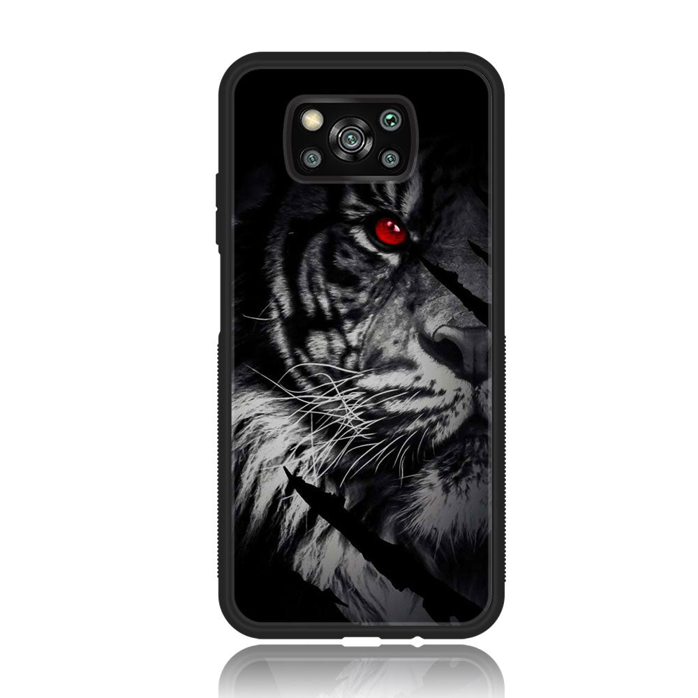 Xiaomi Poco X3 NFC  - Tiger  Series - Premium Printed Glass soft Bumper shock Proof Case