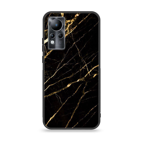 Infinix Note 11 - Black Marble Design 7- Premium Printed Glass soft Bumper shock Proof Case CS-18277