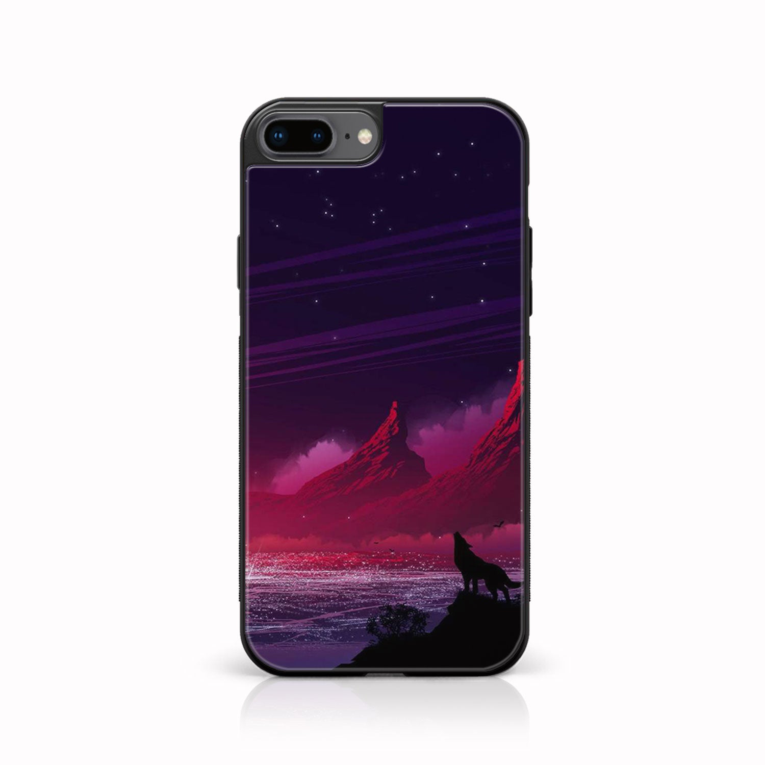 iPhone 7Plus- Wolf Series - Premium Printed Glass soft Bumper shock Proof Case