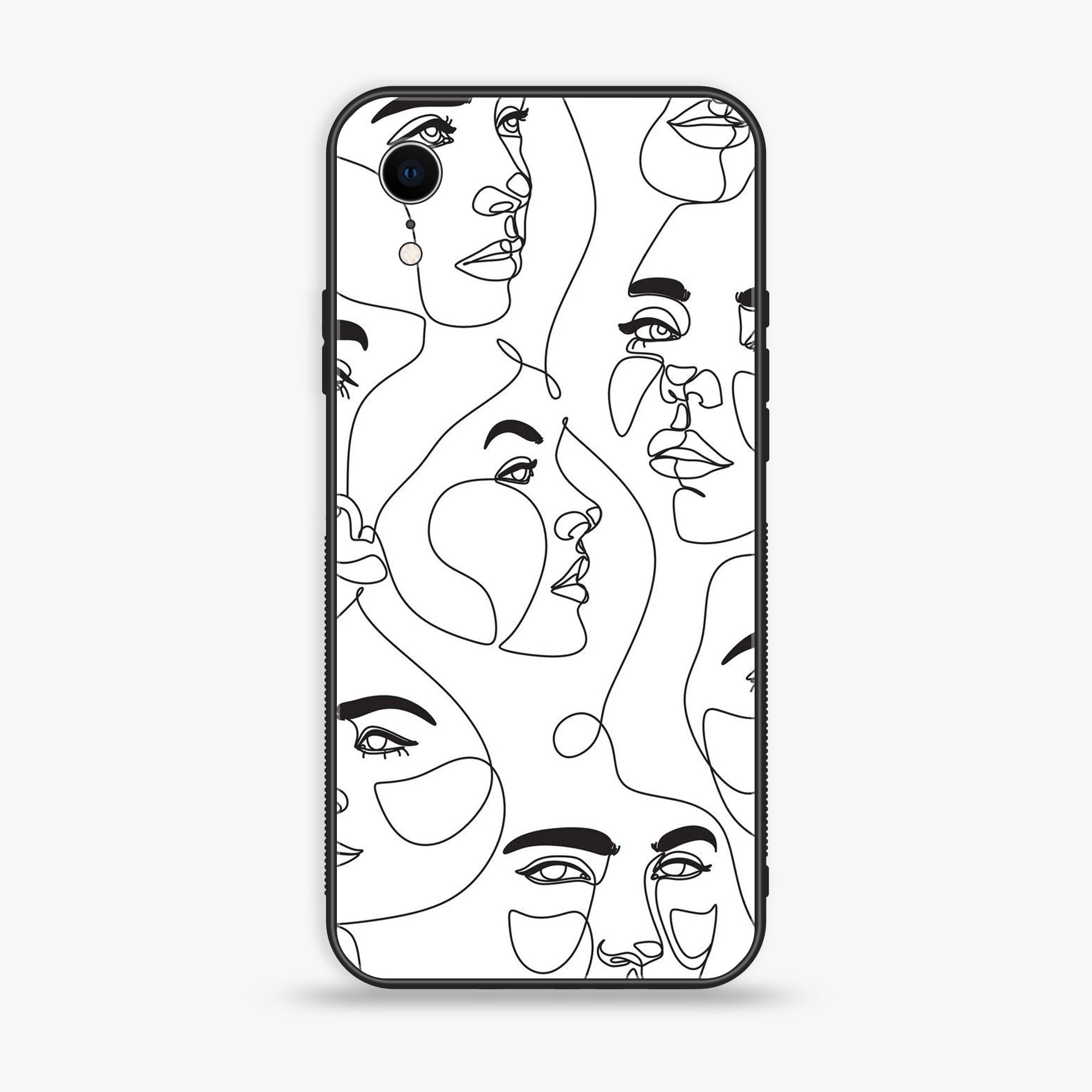 iPhone XR - Girl line  Series - Premium Printed Glass soft Bumper shock Proof Case