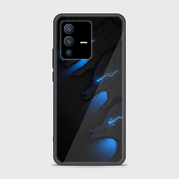 Vivo V23 5G Black Art  Design 7 - Premium Printed Glass soft Bumper shock Proof Case CS-27953