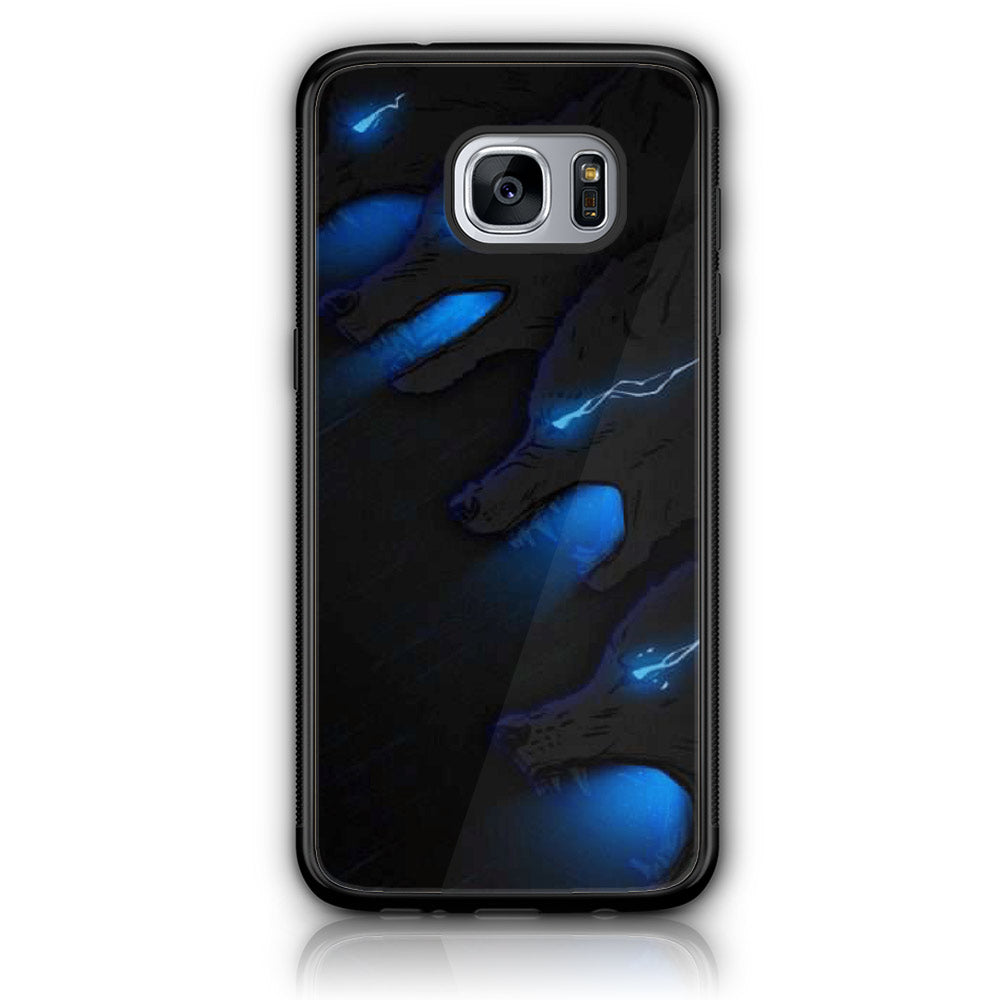 Samsung Galaxy S7 Edge - Black Art Series - Premium Printed Glass soft Bumper shock Proof Case