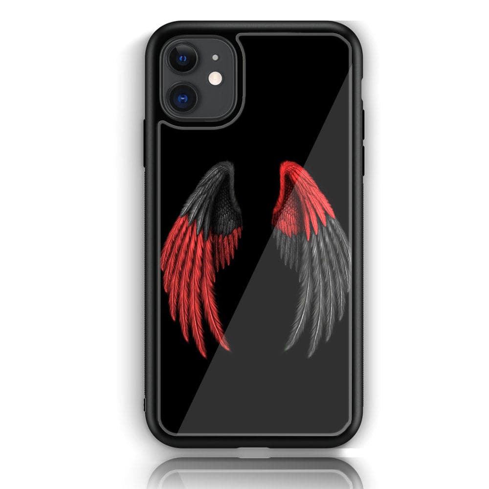 iPhone 12 - Angel Wing Series - Premium Printed Glass soft Bumper shock Proof Case