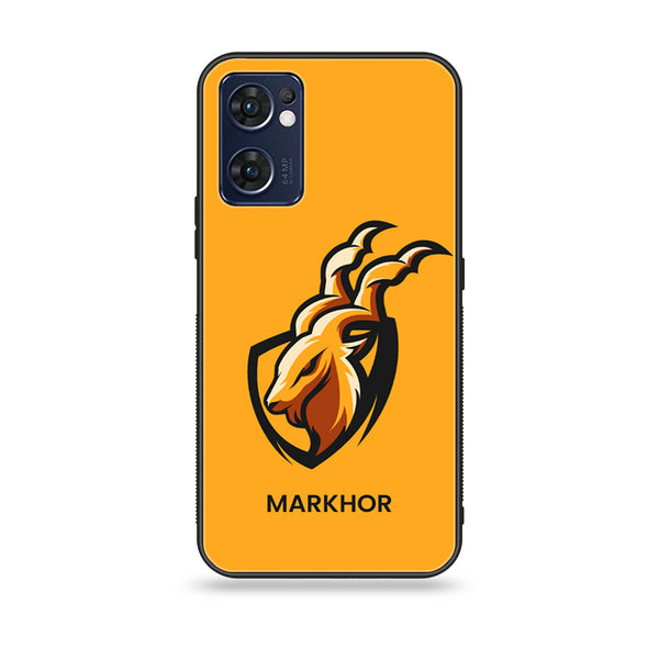 Oppo Reno 7/F21 Pro 4G Markhor Design 7 Premium Printed Glass soft Bumper shock Proof Case CS-11215