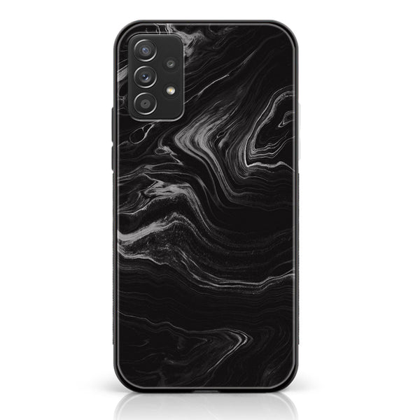 Samsung Galaxy A32 4G- Black Marble V 2.0 Design 7 - Premium Printed Glass soft Bumper shock Proof Case CS-21081