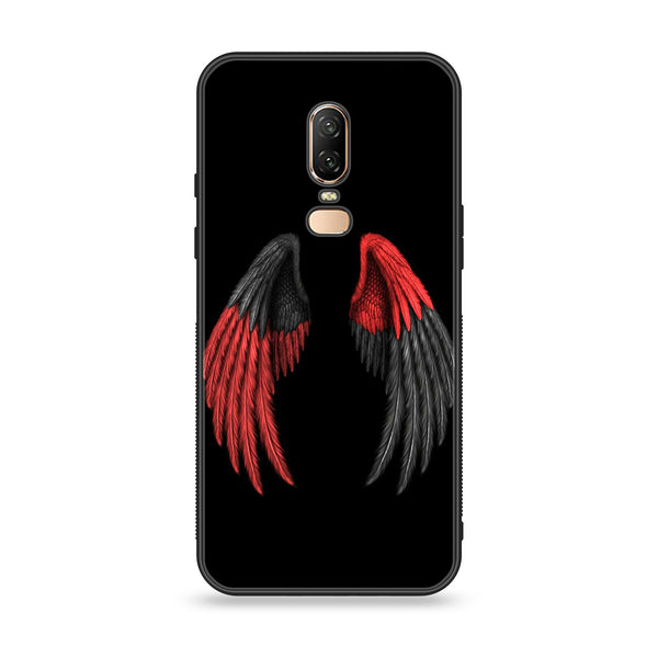 OnePlus 6 - Angel Wings Design 7- Premium Printed Glass soft Bumper shock Proof Case CS-10705