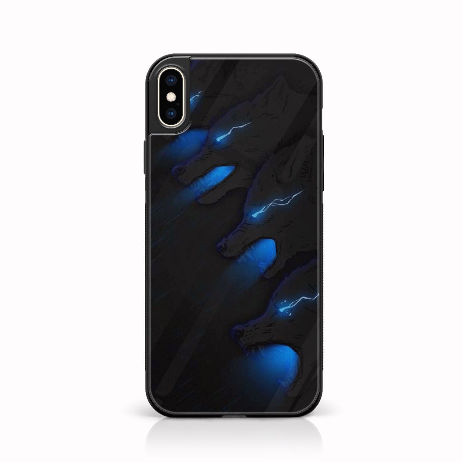 iPhone X/XS - Black Art  Series - Premium Printed Glass soft Bumper shock Proof Case