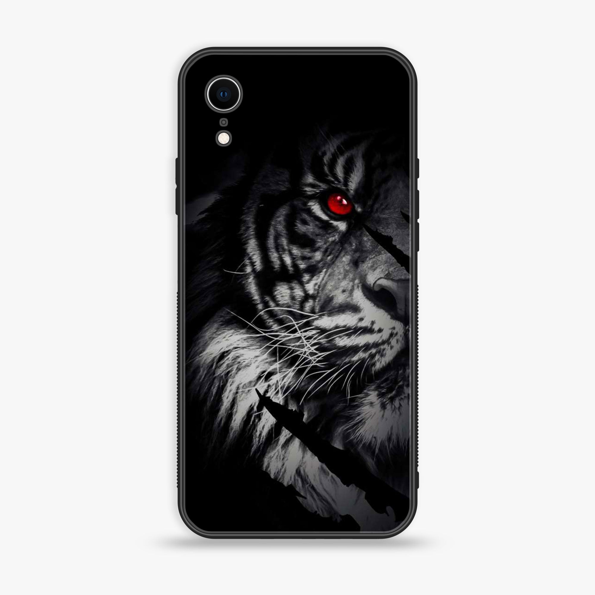 iPhone XR -Tiger Series - Premium Printed Glass soft Bumper shock Proof Case