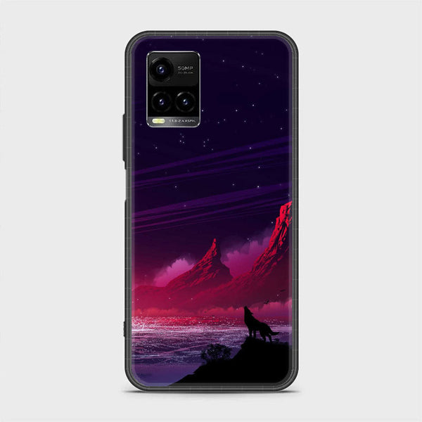 Vivo Y21 4G/ Y33s/ Y21s/ Y21A/ Y21T/Y33T  - Wolf Design 7- Premium Printed Glass soft Bumper shock Proof Case CS-26209