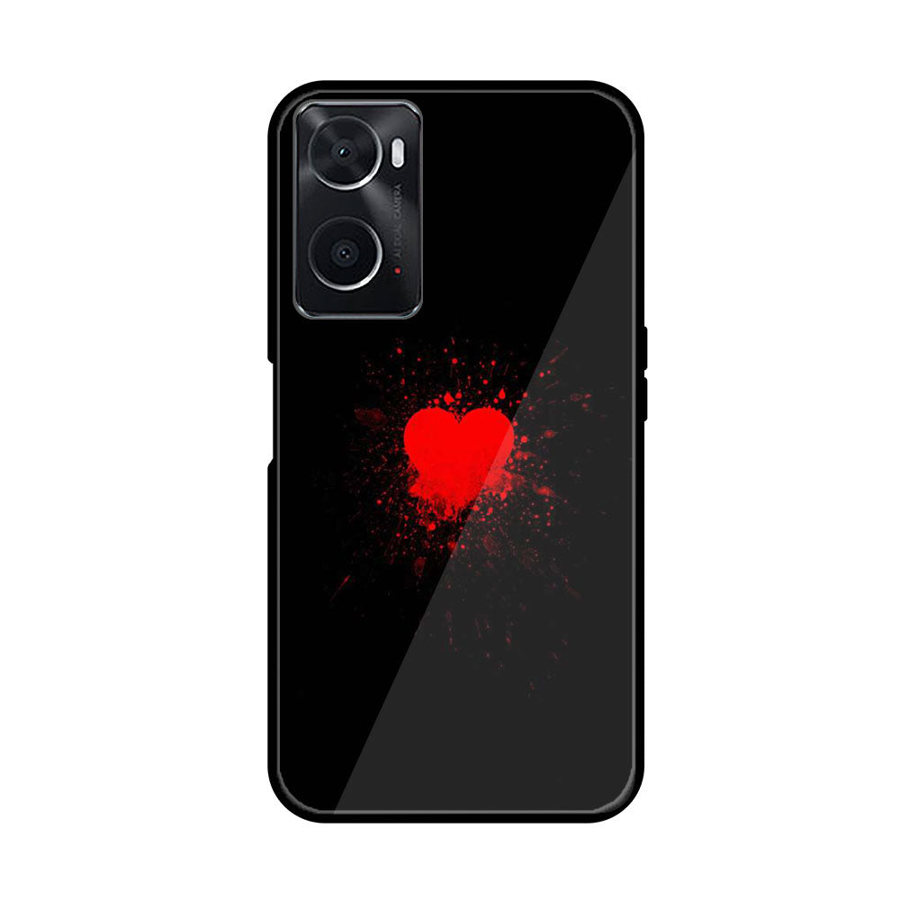 Oppo A76  Heart Series  Premium Printed Glass soft Bumper shock Proof Case