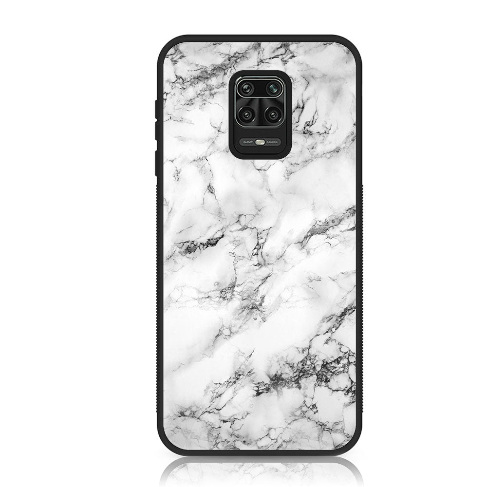 Xiaomi Redmi Note 9S - White Marble Series - Premium Printed Glass soft Bumper shock Proof Case