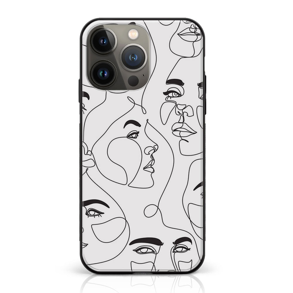 iPhone 12 Pro  - Girl Line Art Series - Premium Metal Printed soft Bumper shock Proof Case