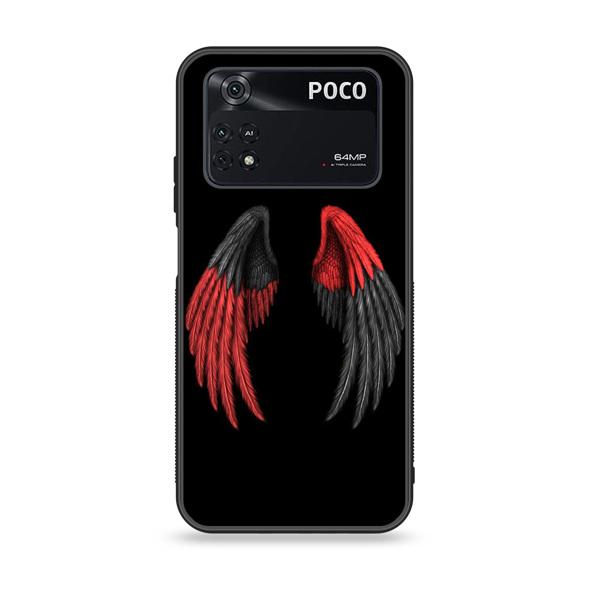 Xiaomi Poco M4 Pro 4G- Angel Wings Series - Premium Printed Glass soft Bumper shock Proof Case