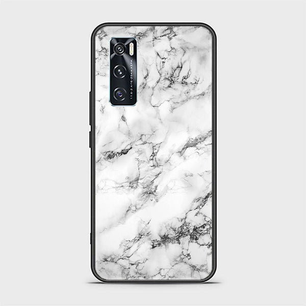 Vivo V20 SE White Marble Design 7 Premium Printed Glass soft Bumper shock Proof Case CS-13355 CS-17281