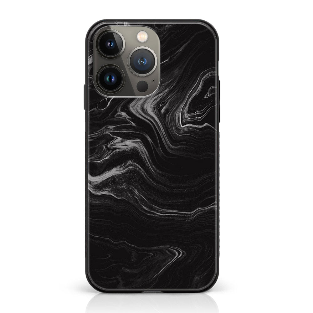 iPhone 12 Pro Max  - Black Marble V 2.0 Series - Premium Printed Glass soft Bumper shock Proof Case